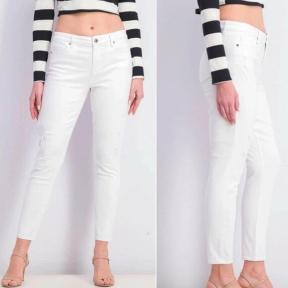 PISTOLA REVOLVE Jeans‎ White MidRise Semi Distressed Skinny P6822FTN-WAK Size 27 - Picture 5 of 15
